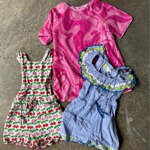 Mini Boden Pink, Blue, and White Kids Casual Dresses Rompers